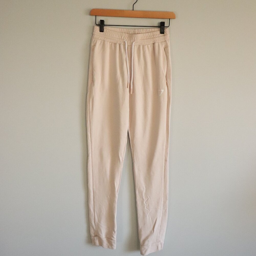 Gymshark Women's Small Blush Pink Lounge Stretch Sweatpant Pocket Joggers‎